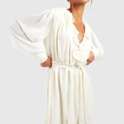 Robe Patineuse à Volants Et Ceinture -Pas Cher Vêtue Diva Magasin gzz42602 cream xl 2 scaled