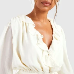 Robe Patineuse à Volants Et Ceinture -Pas Cher Vêtue Diva Magasin gzz42602 cream xl 3 scaled