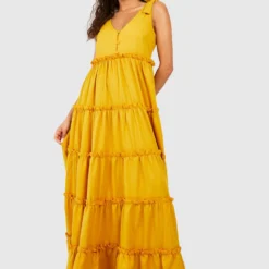 Robe Longue à Volants étagés -Pas Cher Vêtue Diva Magasin gzz42661 mustard xl 2 scaled