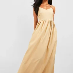 Robe Longue à Col V Et Bretelles Fines -Pas Cher Vêtue Diva Magasin gzz42672 cream xl 2