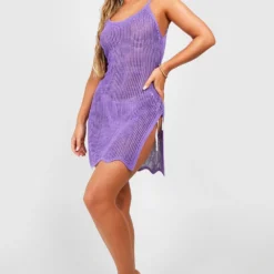 Robe De Plage Pastel En Crochet -Pas Cher Vêtue Diva Magasin gzz42770 lilac xl 2