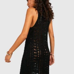 Robe Courte En Crochet -Pas Cher Vêtue Diva Magasin gzz42782 black xl 1