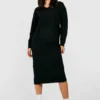 Robe Longue En Maille à Col V -Pas Cher Vêtue Diva Magasin gzz43694 black xl