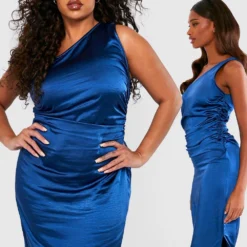 Grande Taille - Robe Asymétrique Satinée