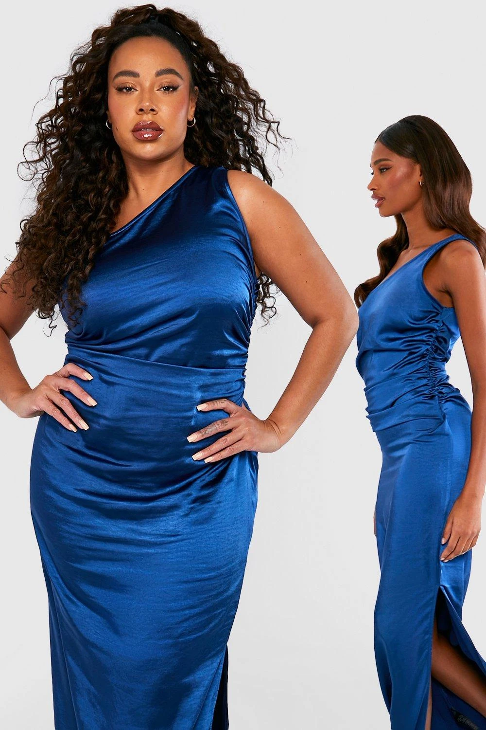 Grande Taille - Robe Asymétrique Satinée 3 Grande Taille - Robe Asymétrique Satinée