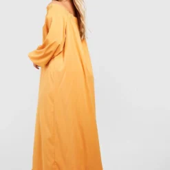 Grande Taille - Robe Longue Texturée à Volants -Pas Cher Vêtue Diva Magasin gzz43968 mustard xl 1