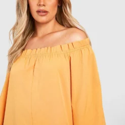 Grande Taille - Robe Longue Texturée à Volants -Pas Cher Vêtue Diva Magasin gzz43968 mustard xl 3