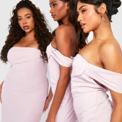 Grande Taille - Robe Demoiselle D'honneur à épaules Dénudées 8 Grande Taille - Robe Demoiselle D'honneur à épaules Dénudées -Pas Cher Vêtue Diva Magasin gzz44042 blush xl 2