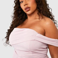 Grande Taille - Robe Demoiselle D'honneur à épaules Dénudées 9 Grande Taille - Robe Demoiselle D'honneur à épaules Dénudées -Pas Cher Vêtue Diva Magasin gzz44042 blush xl 3