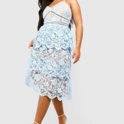 Grande Taille - Robe Babydoll En Dentelle Premium -Pas Cher Vêtue Diva Magasin gzz44053 pastel20blue xl 2