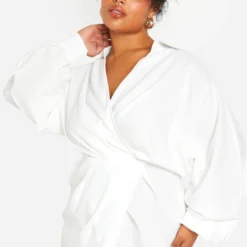 Grande Taille - Robe Chemise Mi-longue 9 Grande Taille - Robe Chemise Mi-longue -Pas Cher Vêtue Diva Magasin gzz44069 white xl 3 scaled