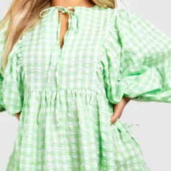 BOOHOO Grande Taille - Robe Texturée à Imprimé Vichy 9 BOOHOO Grande Taille - Robe Texturée à Imprimé Vichy -Pas Cher Vêtue Diva Magasin gzz44109 green xl 3