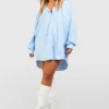 Grande Taille - Robe Chemise Oversize En Popeline -Pas Cher Vêtue Diva Magasin gzz44121 sky20blue xl scaled