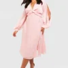 Grande Taille - Robe Patineuse Plissée Torsadée -Pas Cher Vêtue Diva Magasin gzz44123 blush xl