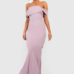 Petite - Robe De Demoiselle D'honneur Longue épaules Dénudées -Pas Cher Vêtue Diva Magasin gzz44214 mauve xl 2