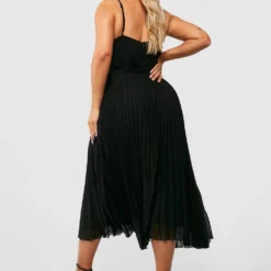 Grande Taille - Robe Patineuse Plissée -Pas Cher Vêtue Diva Magasin gzz44221 black xl 1