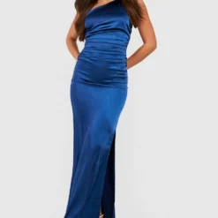 BOOHOO Tall - Robe De Demoiselle D'honneur Asymétrique Satinée -Pas Cher Vêtue Diva Magasin gzz44254 navy xl 2