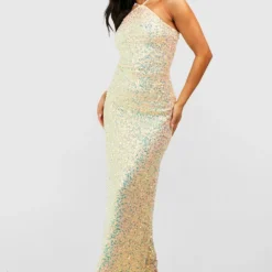 BOOHOO Petite - Robe Longue Pailletée Dos Nu -Pas Cher Vêtue Diva Magasin gzz44256 lemon xl 2