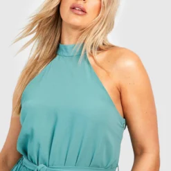 Grande Taille - Robe Patineuse Plissée Dos Nu -Pas Cher Vêtue Diva Magasin gzz44292 aqua xl 3