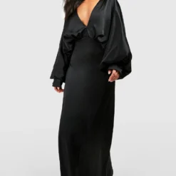 Petite - Robe Longue Satinée 8 Petite - Robe Longue Satinée -Pas Cher Vêtue Diva Magasin gzz44311 black xl 2