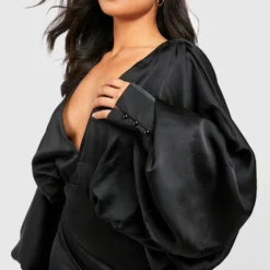 Petite - Robe Longue Satinée 9 Petite - Robe Longue Satinée -Pas Cher Vêtue Diva Magasin gzz44311 black xl 3