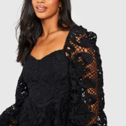 Petite - Robe Patineuse En Dentelle Premium -Pas Cher Vêtue Diva Magasin gzz44358 black xl 3 scaled