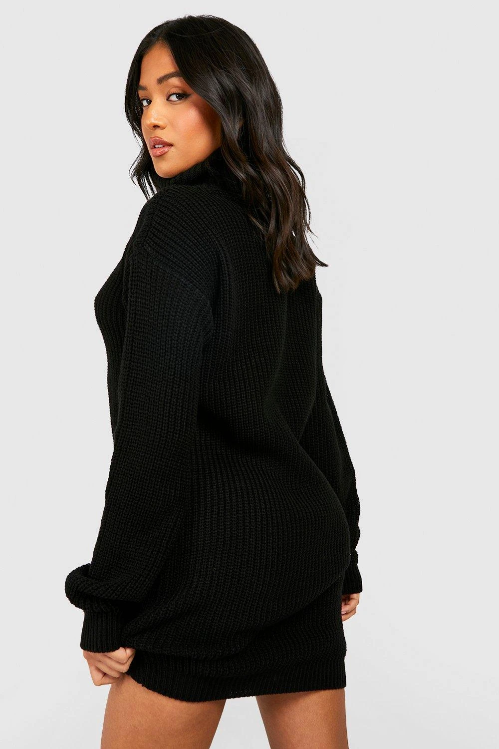 Petite - Robe Pull Gaufrée à Col Roulé 4 Petite - Robe Pull Gaufrée à Col Roulé – Image 2