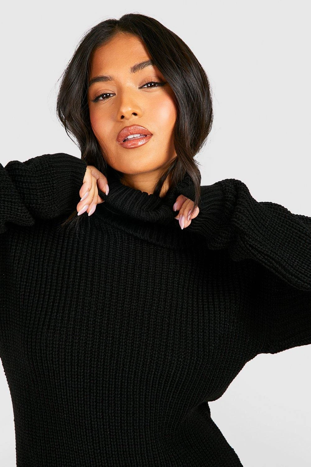 Petite - Robe Pull Gaufrée à Col Roulé 6 Petite - Robe Pull Gaufrée à Col Roulé – Image 4