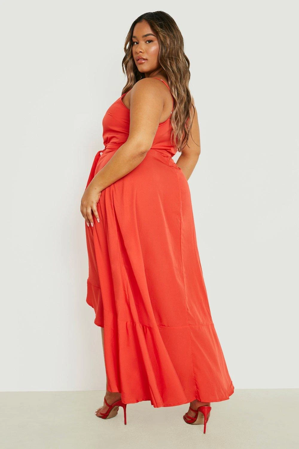 Grande Taille - Robe Mi-longue Boutonnée à Ourlet Volanté 4 Grande Taille - Robe Mi-longue Boutonnée à Ourlet Volanté – Image 2