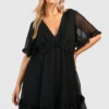 Grande Taille - Robe Patineuse En Plumetis à Manches Larges -Pas Cher Vêtue Diva Magasin gzz46295 black xl