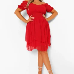 Grande Taille - Robe Patineuse à épaules Dénudées