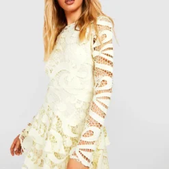 Tall - Robe Patineuse Premium En Dentelle -Pas Cher Vêtue Diva Magasin gzz46550 lemon xl 2