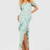 Tall - Robe Longue Fleurie En Crochet -Pas Cher Vêtue Diva Magasin gzz46551 green xl