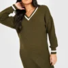 Maternité - Robe Pull De Grossesse à Col V -Pas Cher Vêtue Diva Magasin gzz46600 khaki xl