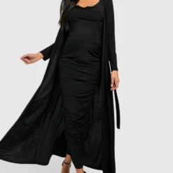 Maternité - Ensemble De Grossesse Avec Robe Et Pardessus 8 Maternité - Ensemble De Grossesse Avec Robe Et Pardessus -Pas Cher Vêtue Diva Magasin gzz46604 black xl 2
