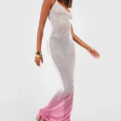 Robe Longue Dos Nu En Crochet -Pas Cher Vêtue Diva Magasin gzz46705 hot20pink xl 2
