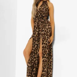 BOOHOO Tall - Robe Léopard Dos Nu