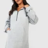Grande Taille - Robe Sweat à Col Zippé -Pas Cher Vêtue Diva Magasin gzz46940 ash20grey xl