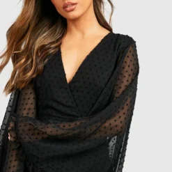 Robe Patineuse à Manches évasées En Mousseline De Soie 9 Robe Patineuse à Manches évasées En Mousseline De Soie -Pas Cher Vêtue Diva Magasin gzz47001 black xl 3