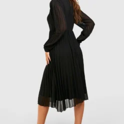 Robe Patineuse Mi-longue Plissée -Pas Cher Vêtue Diva Magasin gzz47014 black xl 1