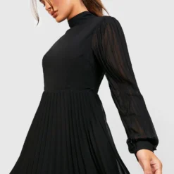 Robe Patineuse Mi-longue Plissée -Pas Cher Vêtue Diva Magasin gzz47014 black xl 3