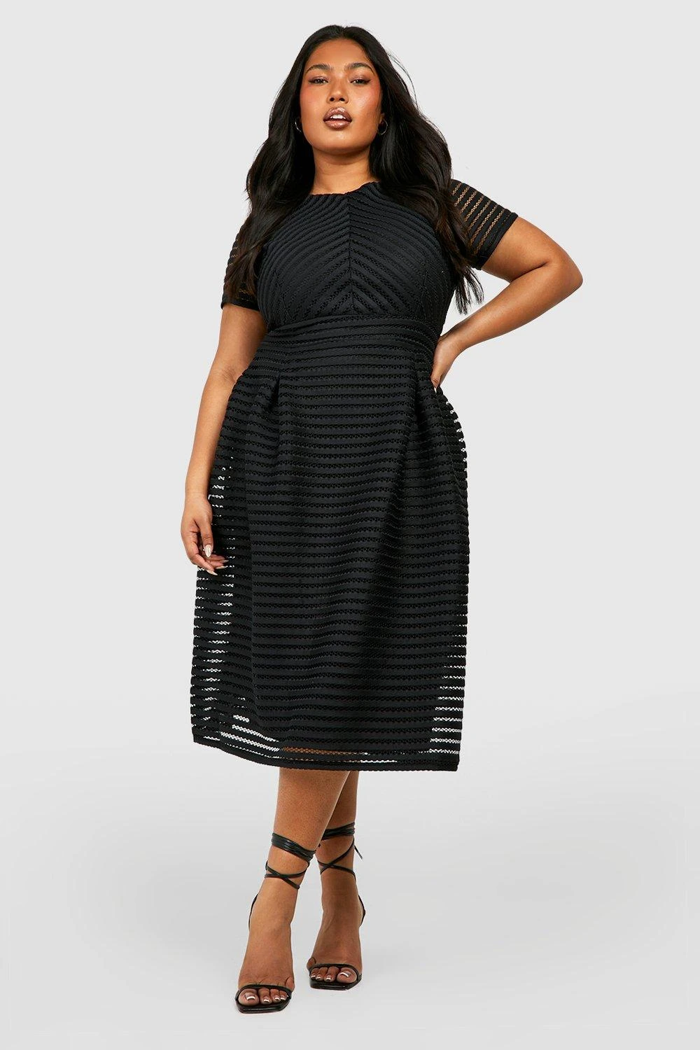 Grande Taille - Robe Mi-longue Ample Texturée 3 Grande Taille - Robe Mi-longue Ample Texturée