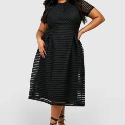 Grande Taille - Robe Mi-longue Ample Texturée 8 Grande Taille - Robe Mi-longue Ample Texturée -Pas Cher Vêtue Diva Magasin gzz47114 black xl 2