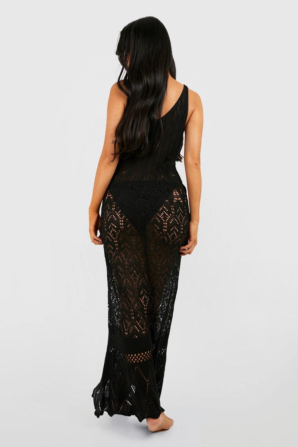 Petite - Robe De Plage En Crochet à Col V 4 Petite - Robe De Plage En Crochet à Col V – Image 2