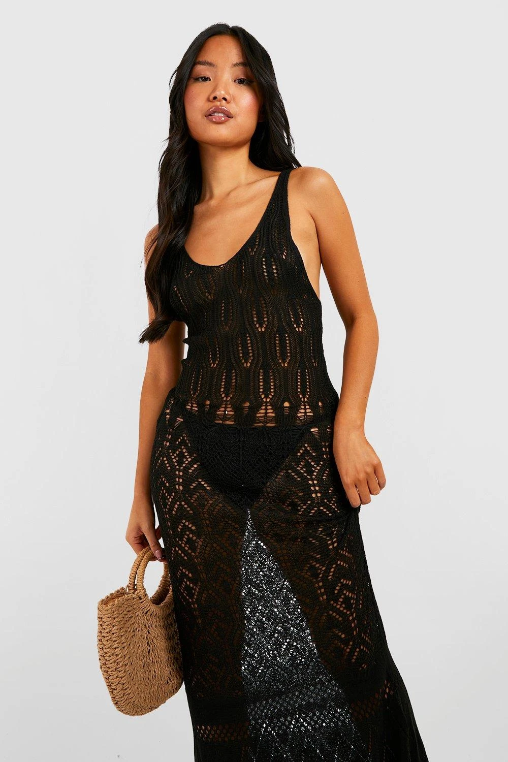 Petite - Robe De Plage En Crochet à Col V 5 Petite - Robe De Plage En Crochet à Col V – Image 3