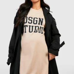Maternité - Robe Sweat De Grossesse à Slogan Dsgn Studio 8 Maternité - Robe Sweat De Grossesse à Slogan Dsgn Studio -Pas Cher Vêtue Diva Magasin gzz47300 taupe xl 2