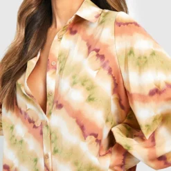 Robe Chemise Oversize Imprimée -Pas Cher Vêtue Diva Magasin gzz47415 green xl 3