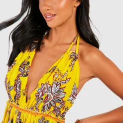 Petite - Robe Patineuse à Broderie Cachemire 9 Petite - Robe Patineuse à Broderie Cachemire -Pas Cher Vêtue Diva Magasin gzz47595 yellow xl 3