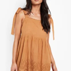 Petite - Robe En Broderie Anglaise à Attaches