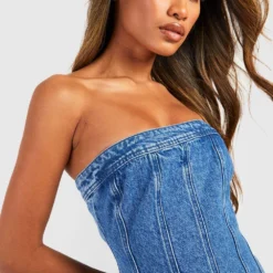 Robe Corset En Jean -Pas Cher Vêtue Diva Magasin gzz47711 mid20wash xl 3